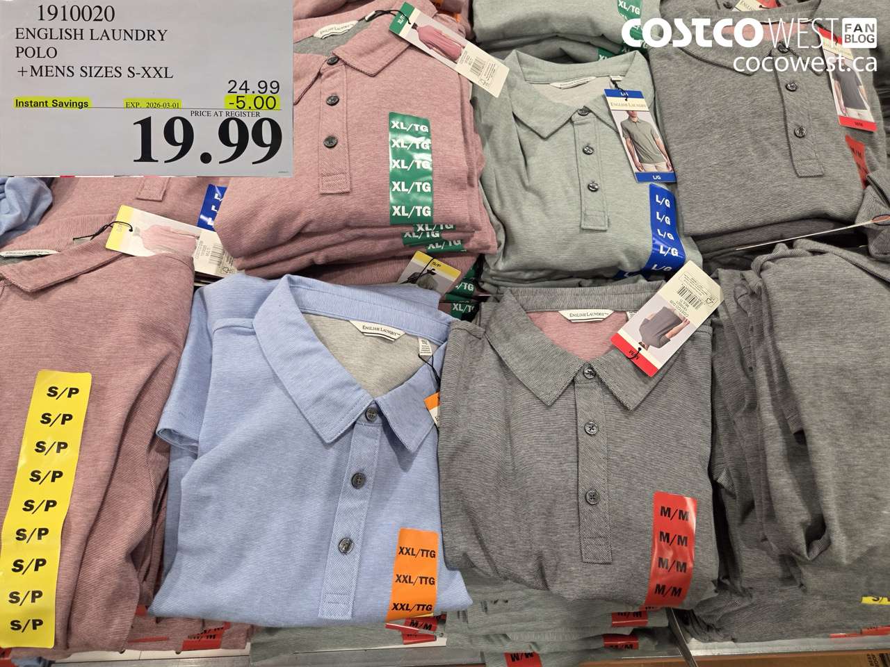1910020 ENGLISH LAUNDRY POLO +MENS SIZES S-XXL ($5.00 INSTANT SAVINGS EXPIRES ON 2026-03-01) $19.99