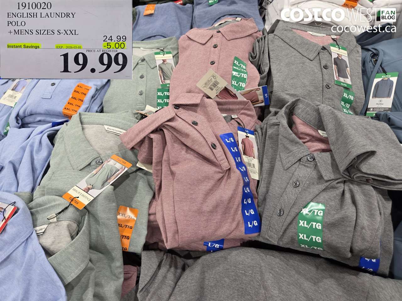 1910020 ENGLISH LAUNDRY POLO + MENS SIZES S-XXL ($5.00 INSTANT SAVINGS EXPIRES ON 2026-03-01) $19.99