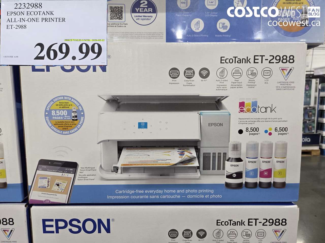 2232988 EPSON ET-2988 ALL IN ONE PRINTER EXTRA BLACK INK BOTTLE (EXPIRES ON 2026-02-12) $269.99