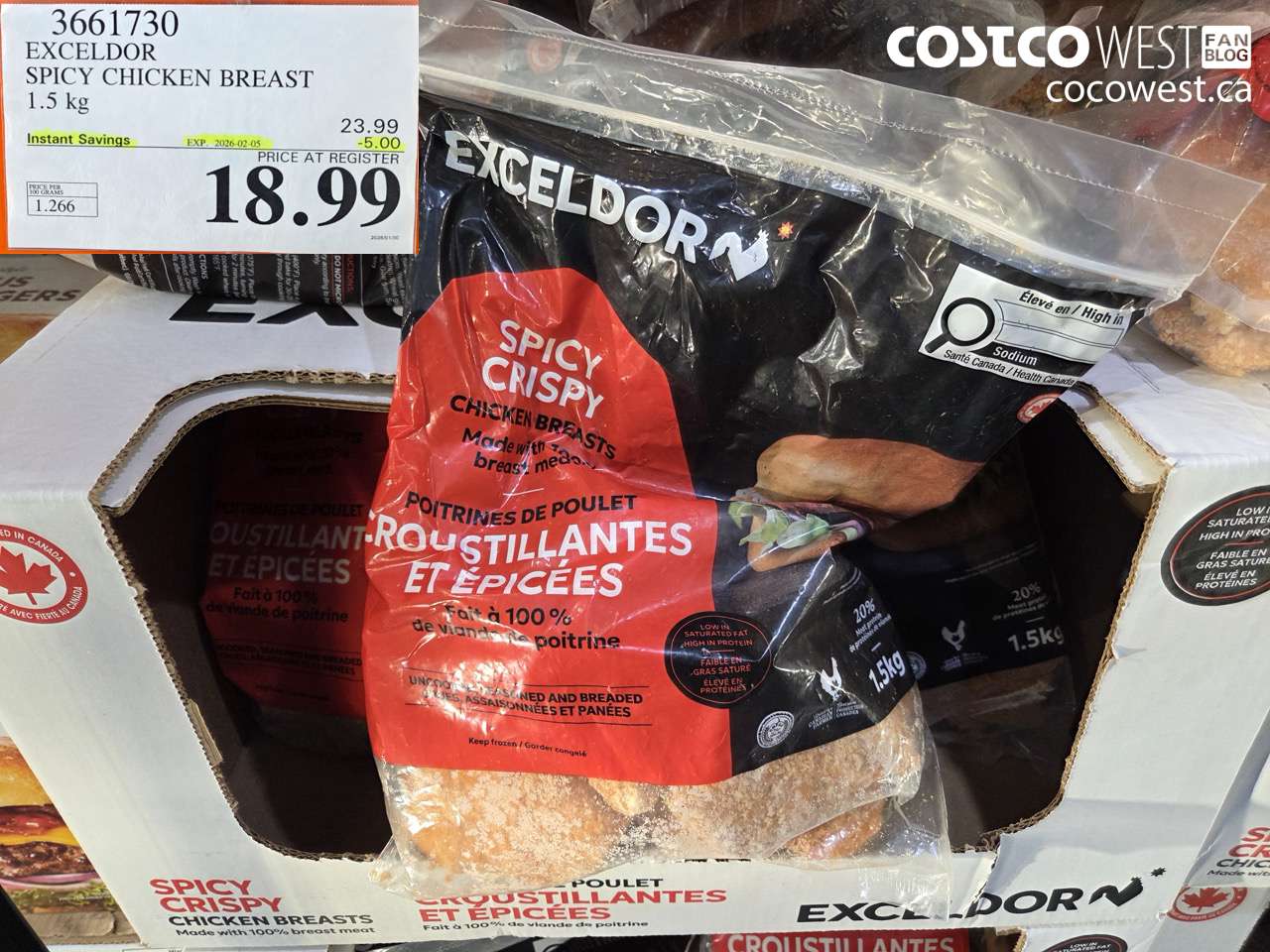 3661730 EXCELDOR SPICY CHICKEN BREAST 1.5 kg ($5.00 INSTANT SAVINGS EXPIRES ON 2026-02-05) $18.99