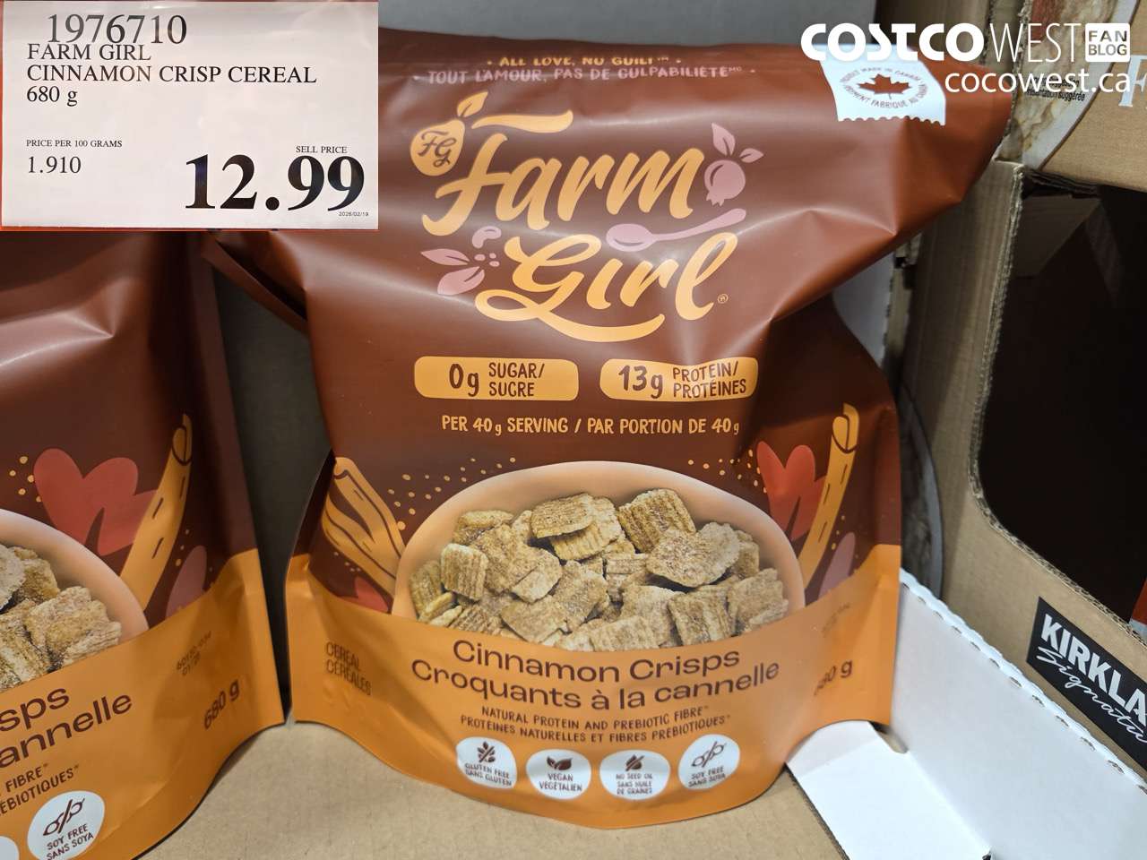 1976710 FARM GIRL CINNAMON CRISP CEREAL 680 g $12.99