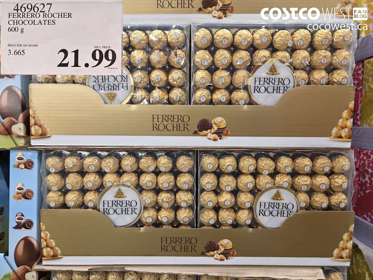 469627 FERRERO ROCHER CHOCOLATES 600 G $21.99