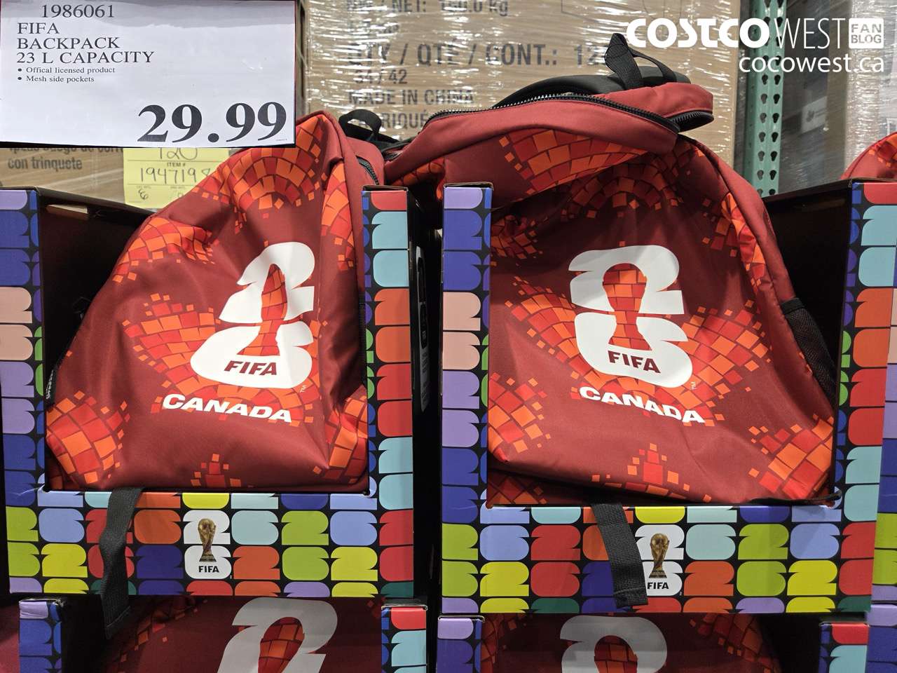 1986061 FIFA BACKPACK 23 L CAPACITY $29.99