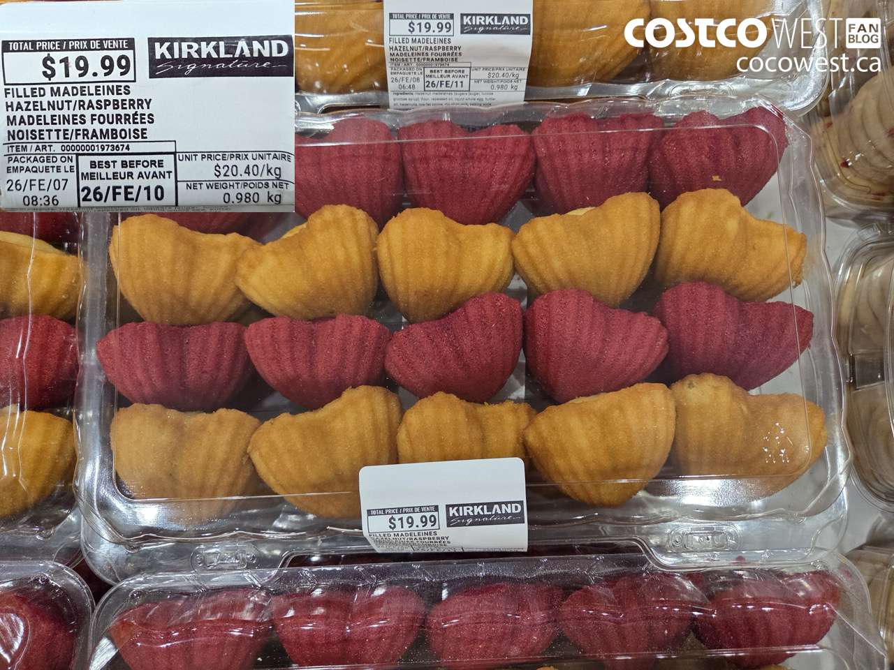 1973674 FILLED MADELEINES HAZELNUT/RASPBERRY $19.99