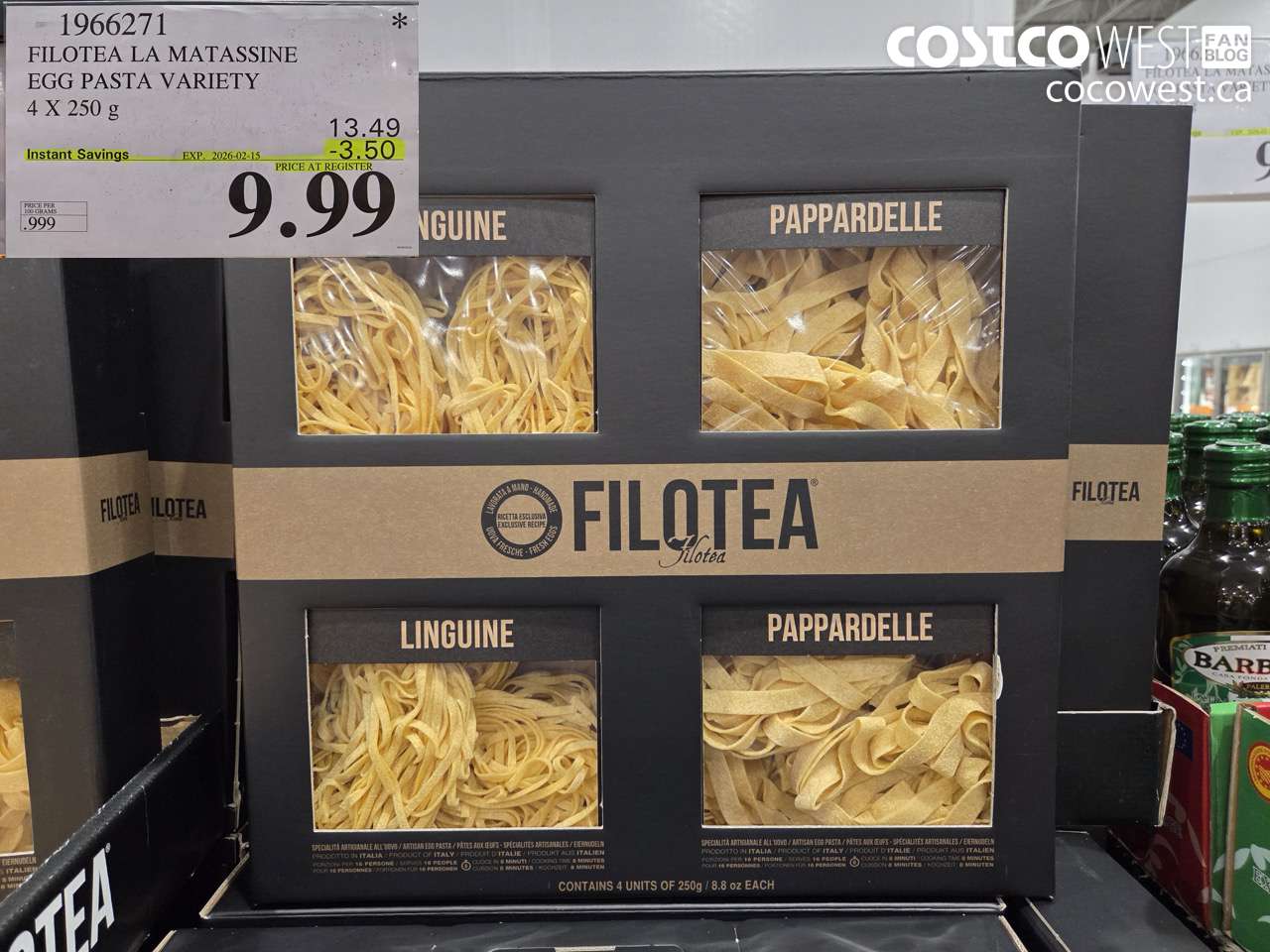 1966271 FILOTEA LA MATASSINE EGG PASTA VARIETY 4 X 250 g ($3.50 INSTANT SAVINGS EXPIRES ON 2026-02-15) $9.99