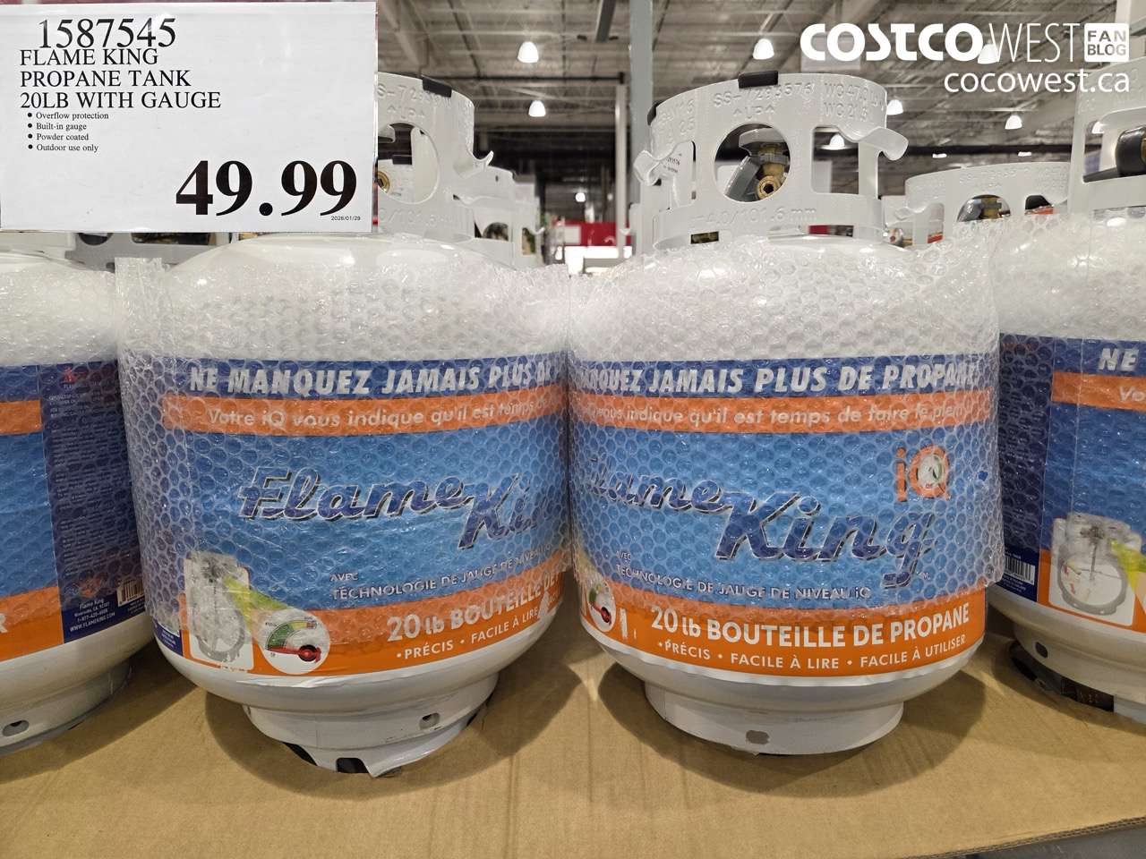 1587545 FLAME KING PROPANE TANK 20LB WITH GAUGE $49.99