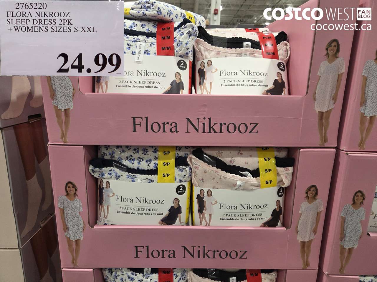 2765220 FLORA NIKROOZ SLEEP DRESS 2PK + WOMENS SIZES S-XXL $24.99