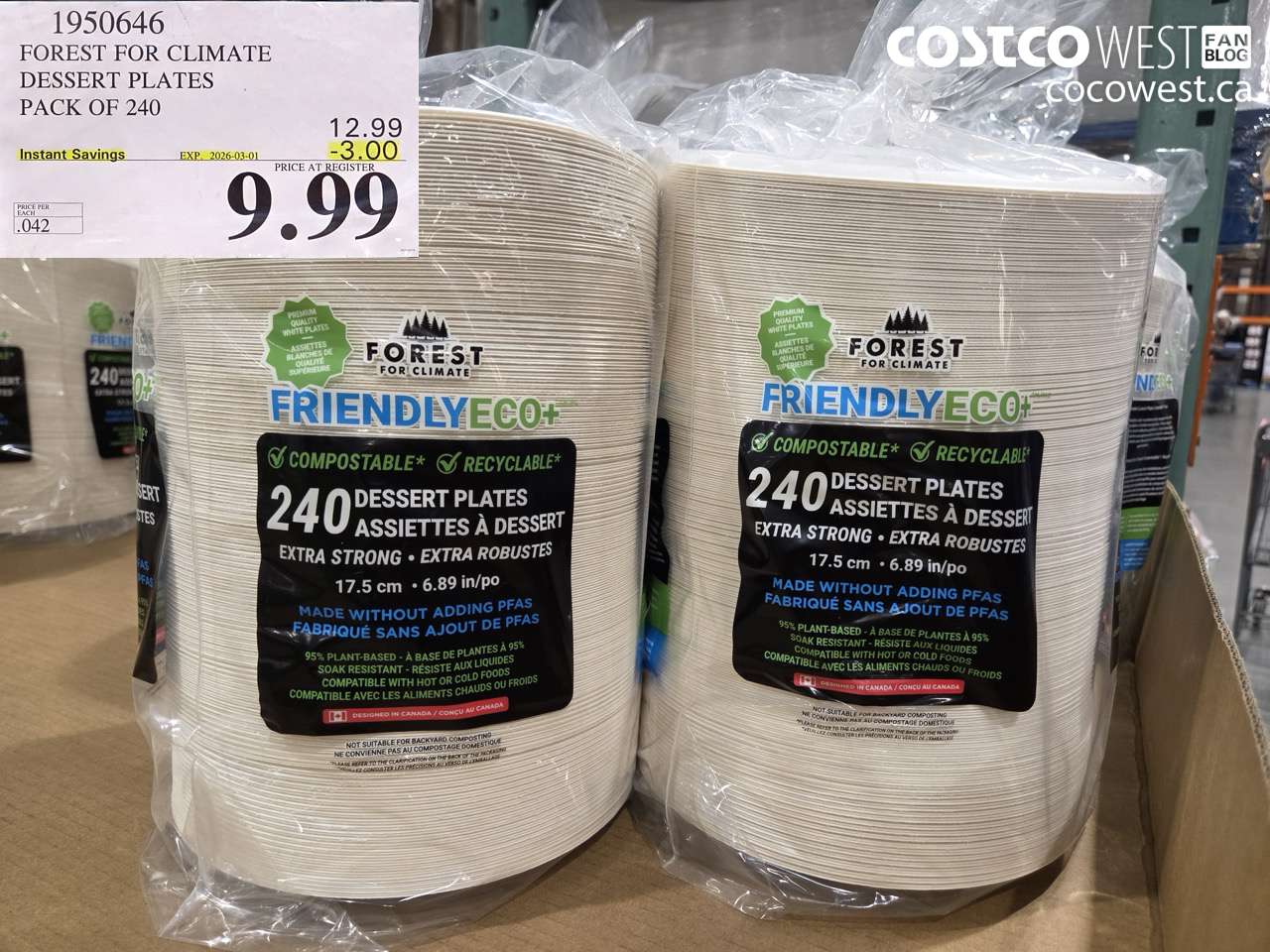 1950646 FOREST FOR CLIMATE DESSERT PLATES PACK OF 240 ($3.00 INSTANT SAVINGS EXPIRES ON 2026-03-01) $9.99