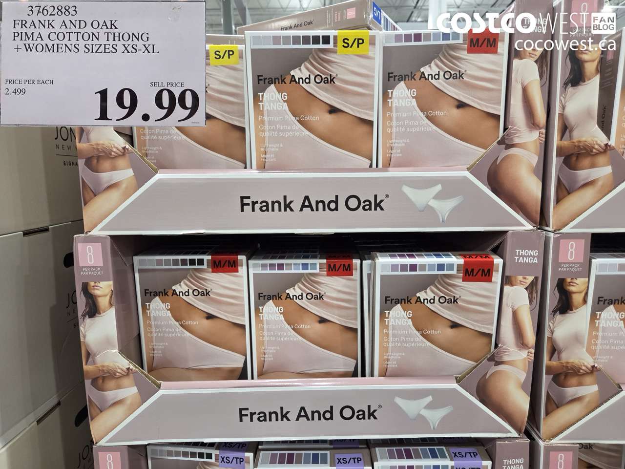 3762883 FRANK AND OAK PIMA COTTON THONG + WOMENS SIZES XS-XL $19.99