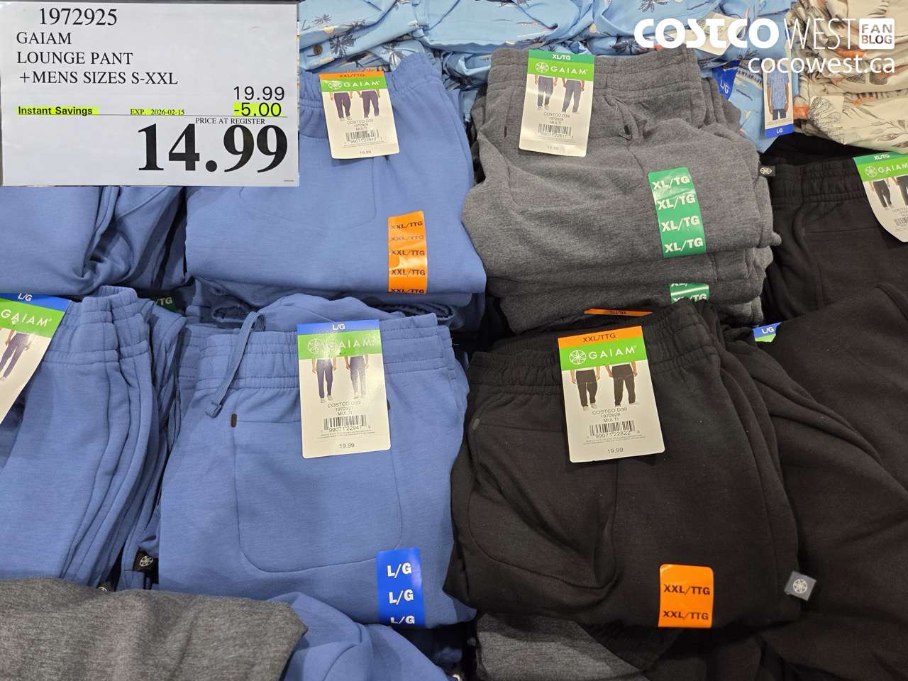 1972925 GAIAM LOUNGE PANT MENS SIZES S-XXL ($5.00 INSTANT SAVINGS EXPIRES ON 2026-02-15) $14.99