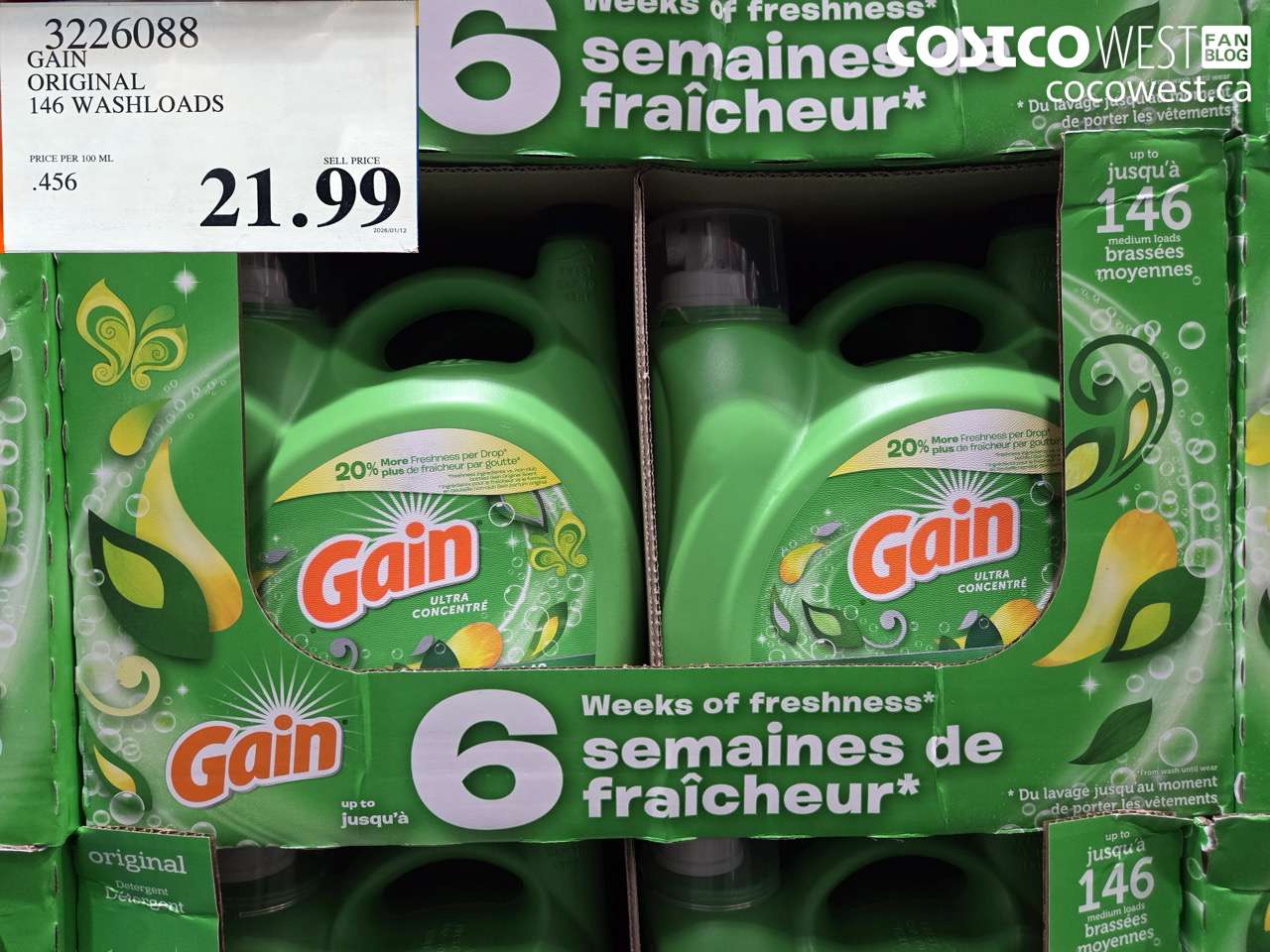 3226088 GAIN ORIGINAL 146 WASHLOADS $21.99