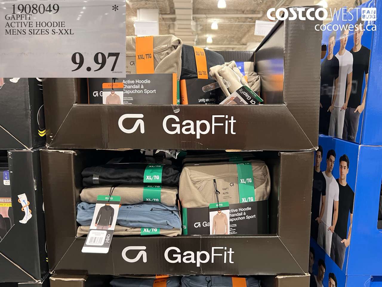 1908049 GAPFIT ACTIVE HOODIE MENS SIZES S-XXL $9.97