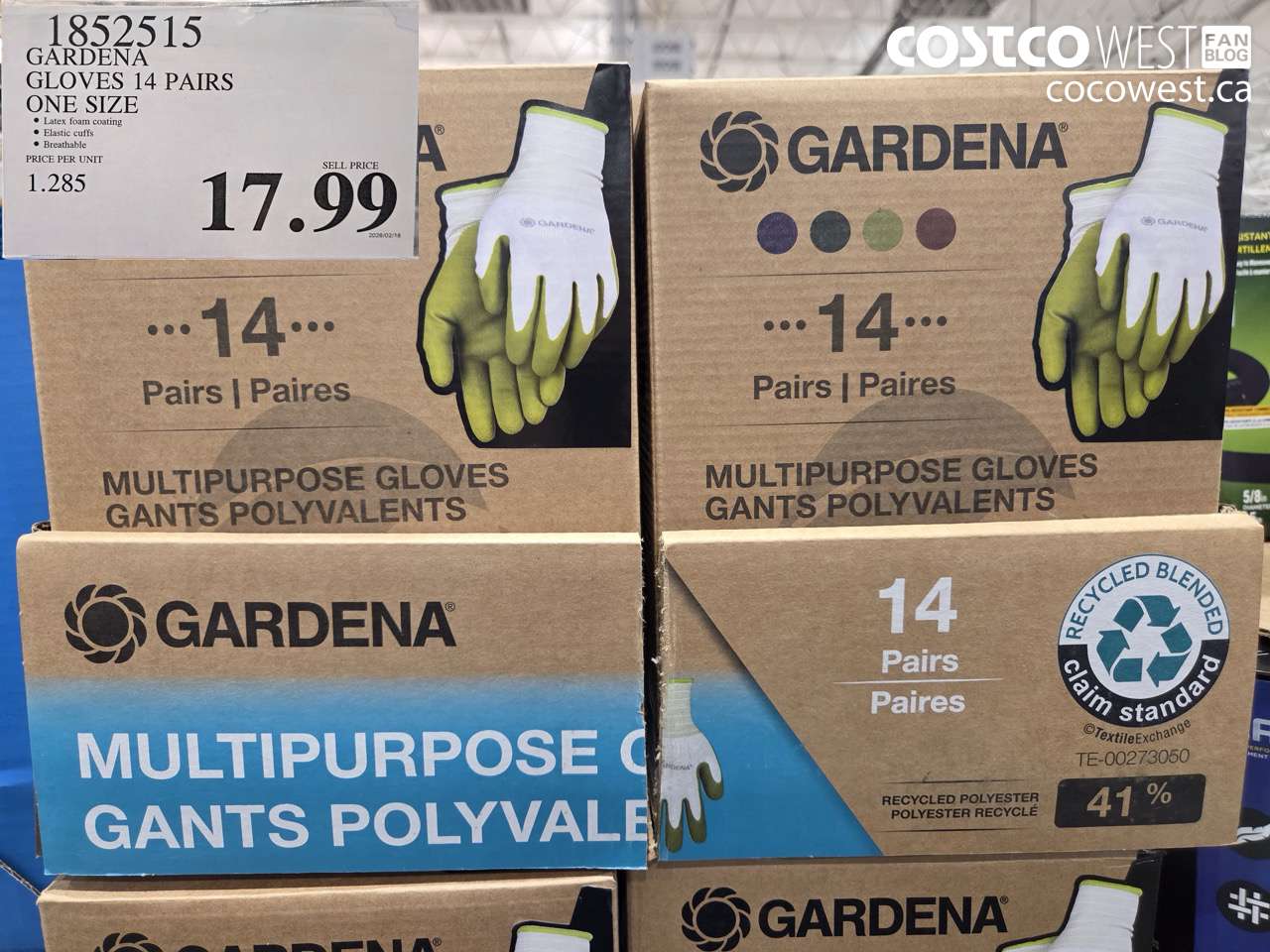 1852515 GARDENA GLOVES 14 PAIRS ONE SIZE $17.99