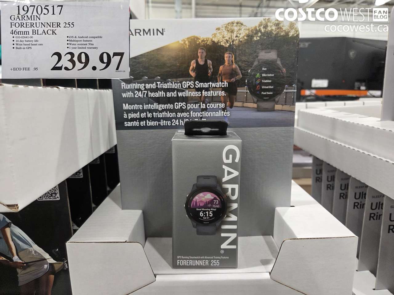 1970517 GARMIN FORERUNNER 255 46MM BLACK $239.97