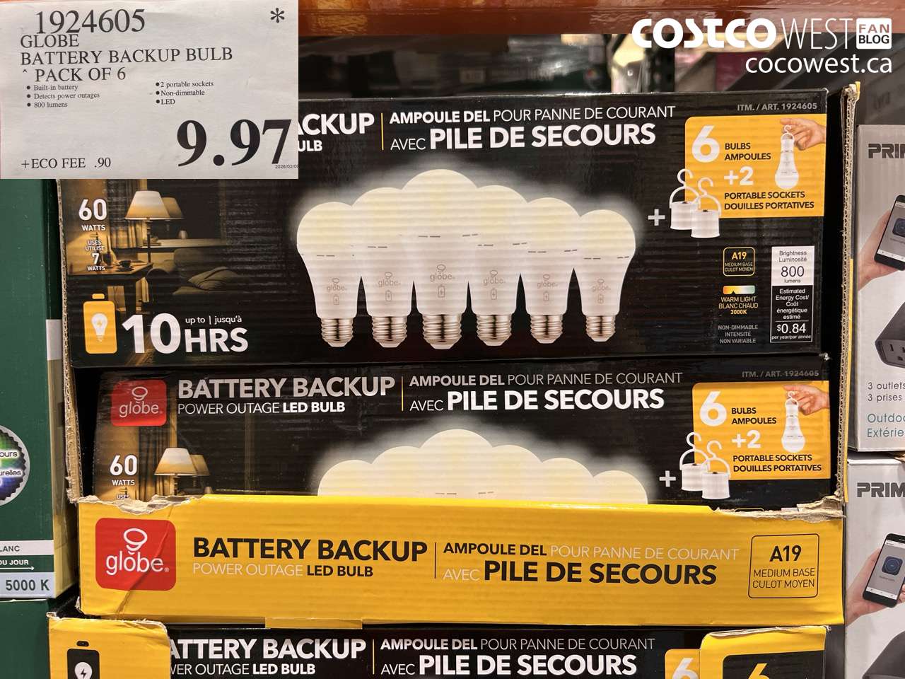 19224605 GLOBE BATTERY BACKUP BULB PACK OF 6 $9.97
