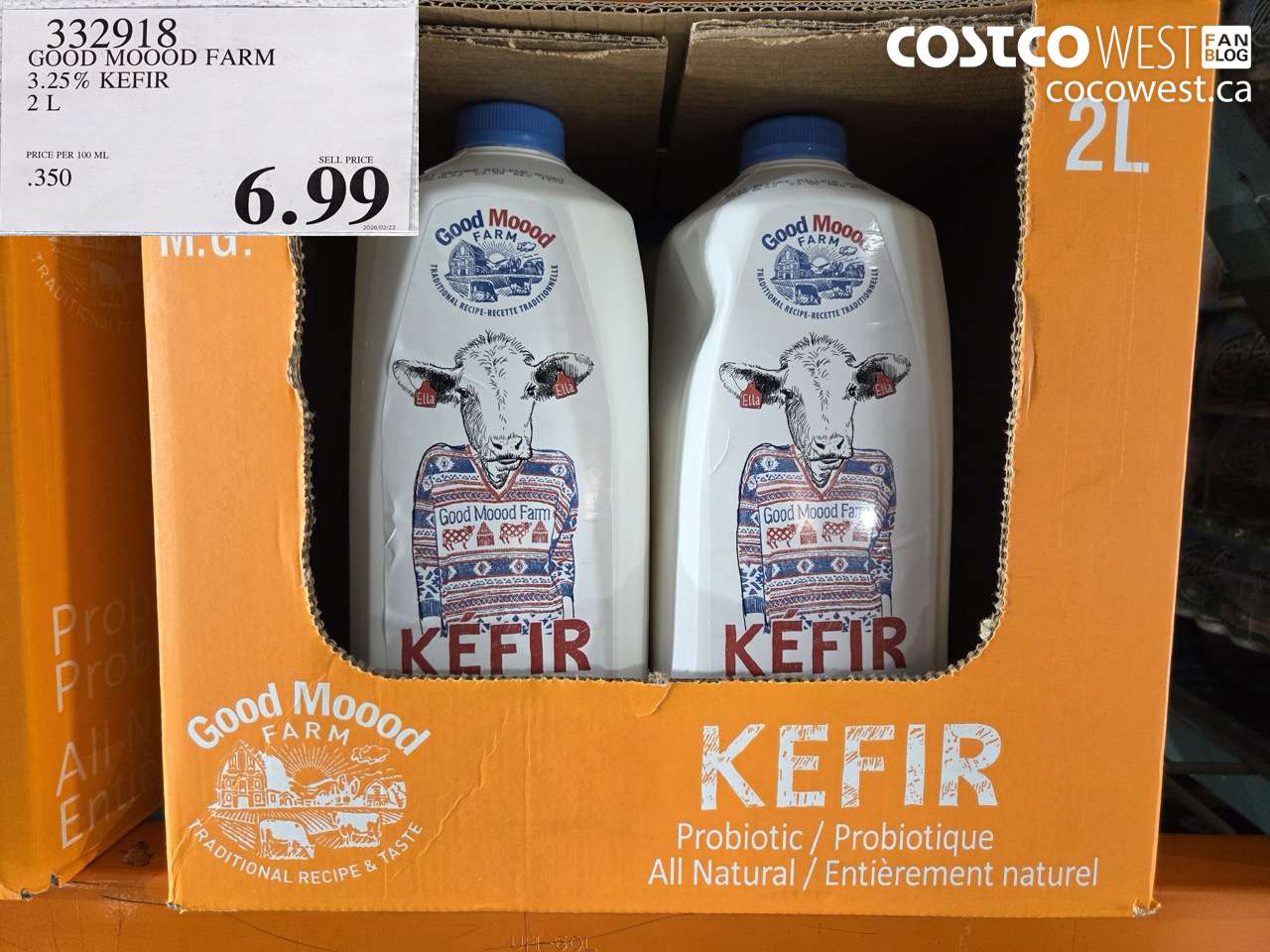 332918 GOOD MOOD FARM 3.25% KEFIR 2 L $6.99