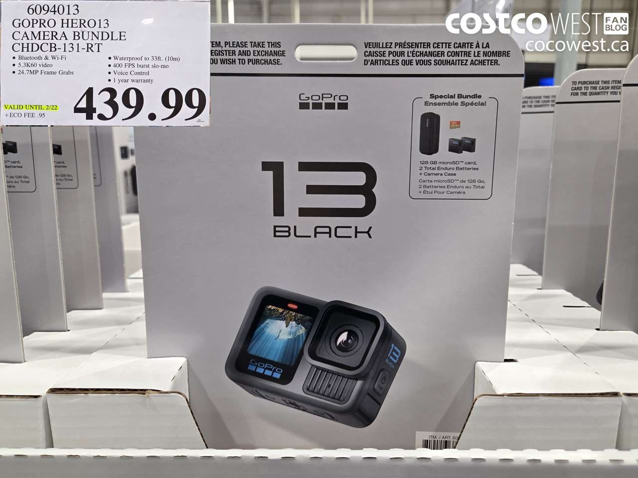 6094013 GOPRO HERO13 CAMERA BUNDLE CHDCB-131-RT (EXPIRES ON 2026-02-22) $439.99