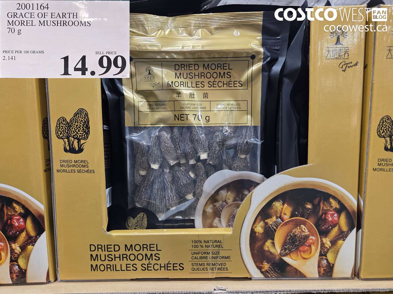 2001164 GRACE OF EARTH MOREL MUSHROOMS 70 g $14.99