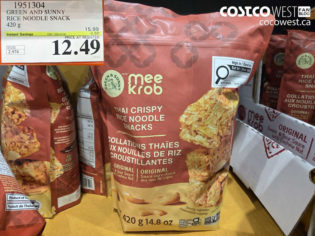 1951304 GREEN AND SUNNY RICE NOODLE SNACK 420G ($3.50 INSTANT SAVINGS EXPIRES ON 2026-03-08) $12.49