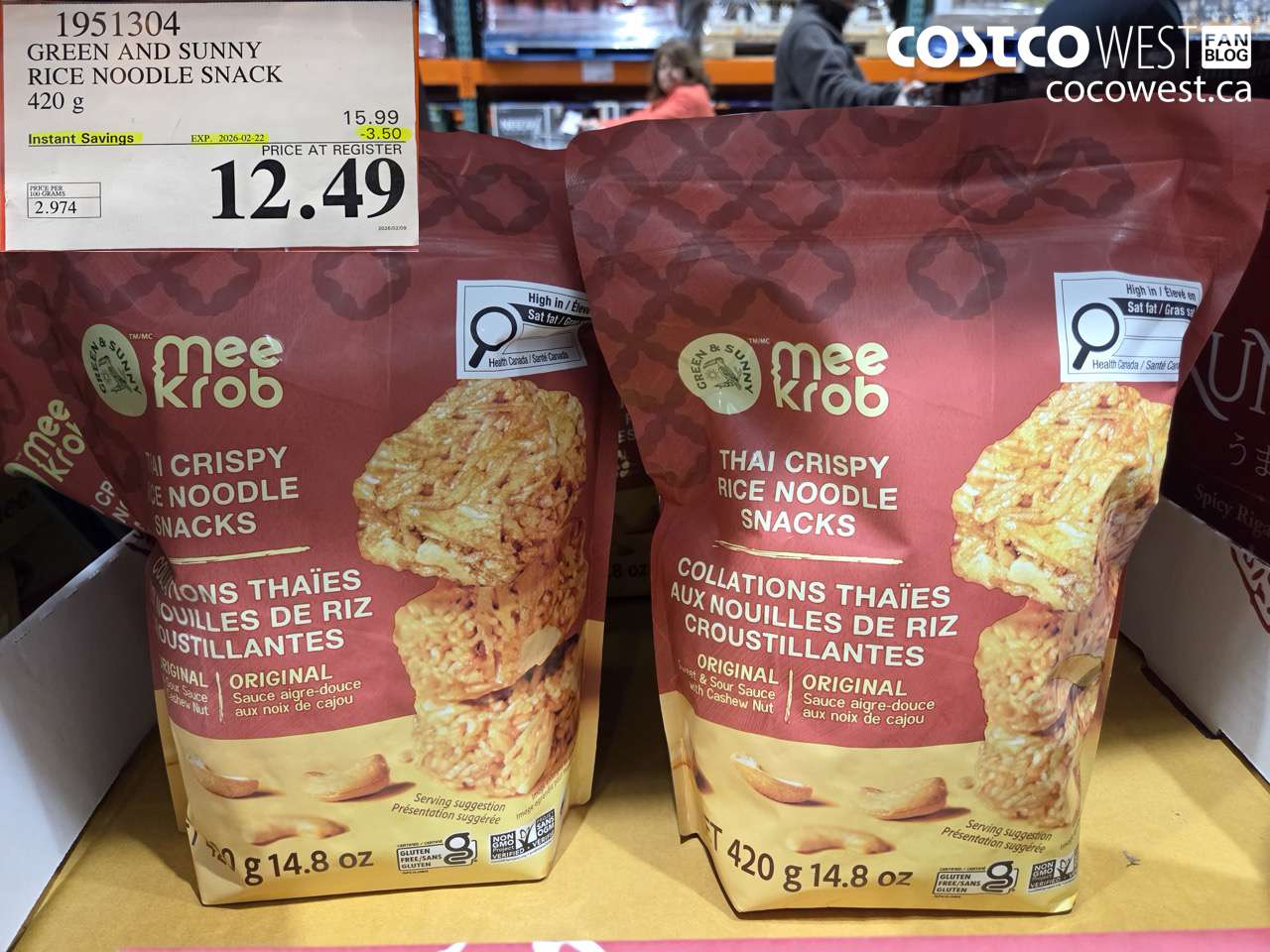 1951304 GREEN AND SUNNY RICE NOODLE SNACK 420 g ($3.50 INSTANT SAVINGS EXPIRES ON 2026-02-22) $12.49