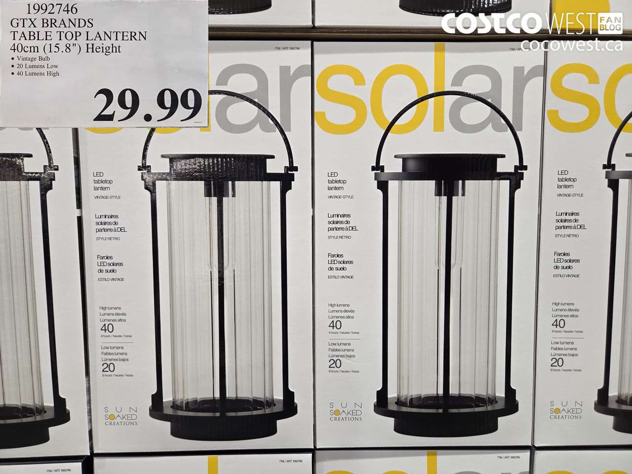 1992746 GTX BRANDS TABLE TOP LANTERN 40CM (15.8