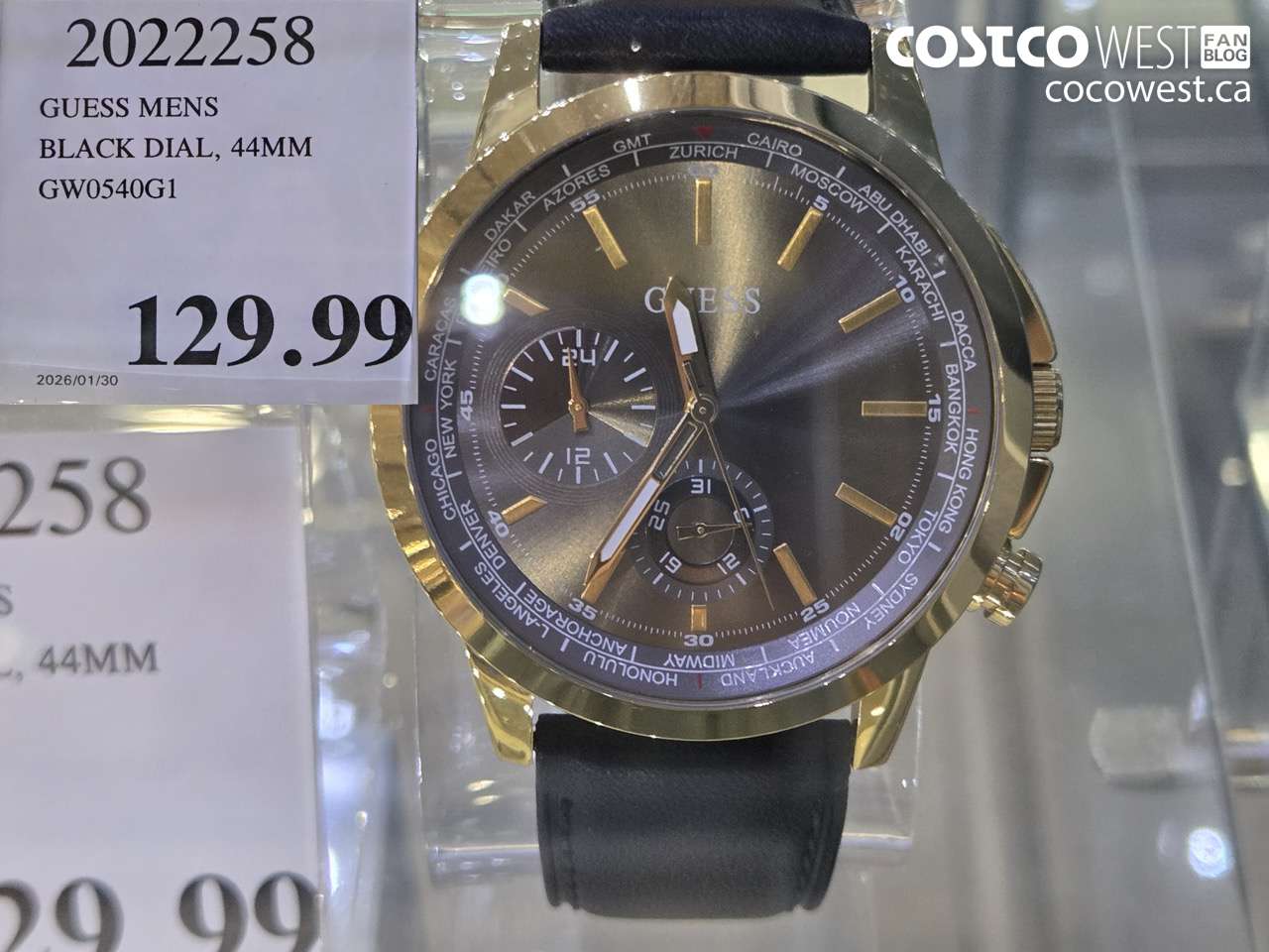 20222258 GUESS MENS BLACK DIAL, 44MM GW0540G1 $129.99