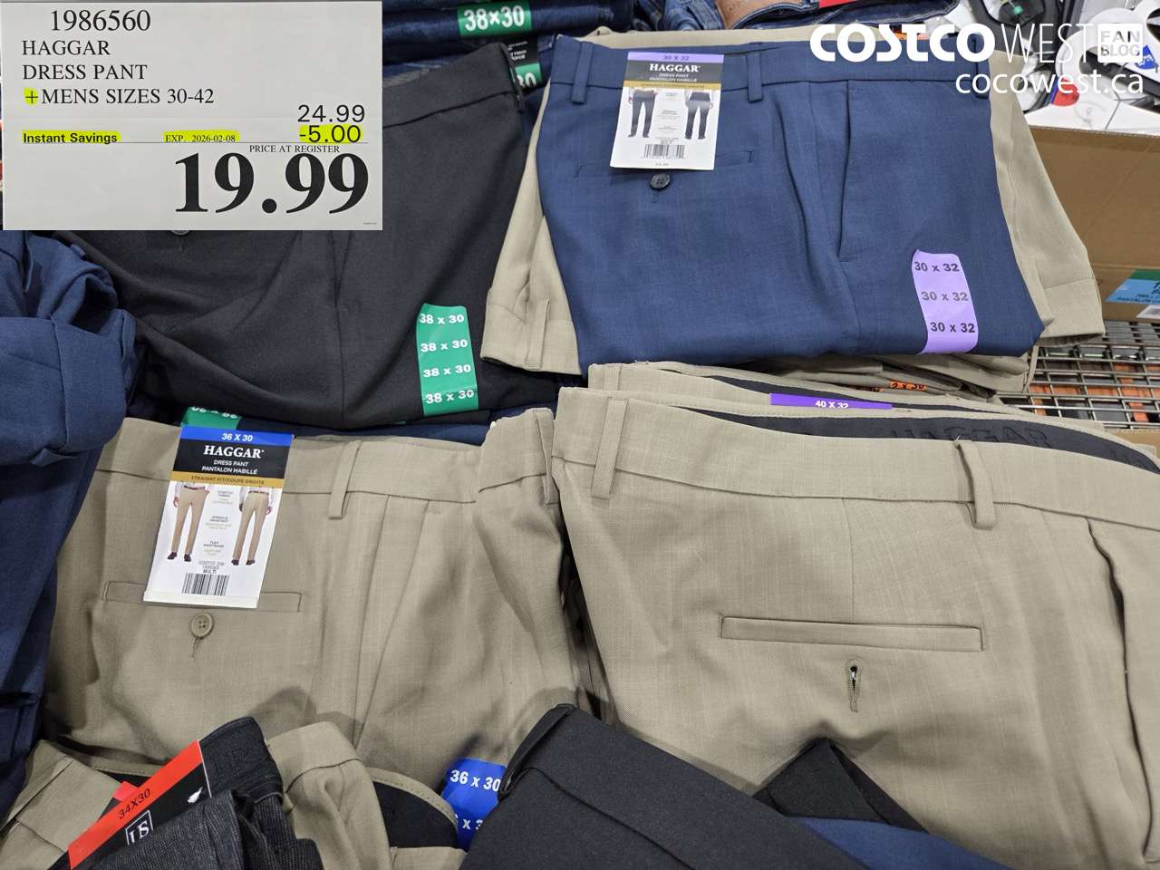 1986560 HAGGAR DRESS PANT MENS SIZES 30-42 ($5.00 INSTANT SAVINGS EXPIRES ON 2026-02-08) $19.99