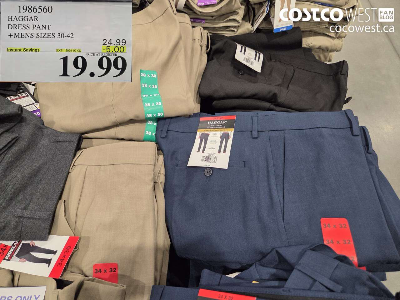 1986560 HAGGAR DRESS PANT + MENS SIZES 30-42 ($5.00 INSTANT SAVINGS EXPIRES ON 2026-02-08) $19.99