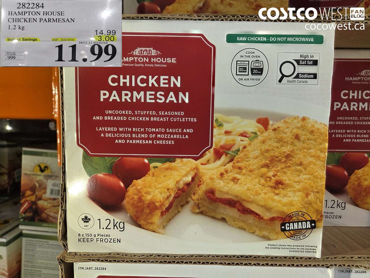 282284 HAMPTON HOUSE CHICKEN PARMESAN 1.2 KG ($3.00 INSTANT SAVINGS EXPIRES ON 2026-03-01) $11.99