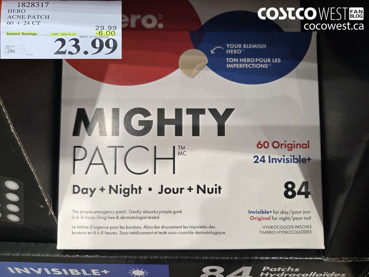 1828317 HERO ACNE PATCH ($6.00 INSTANT SAVINGS EXPIRES ON 2026-03-15) $23.99
