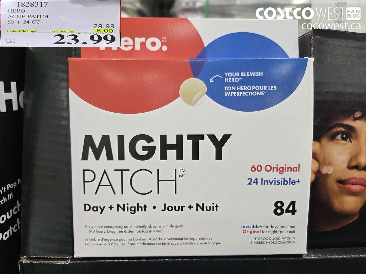 1828317 HERO ACNE PATCH 60 + 24 CT ($6.00 INSTANT SAVINGS EXPIRES ON 2026-03-15) $23.99