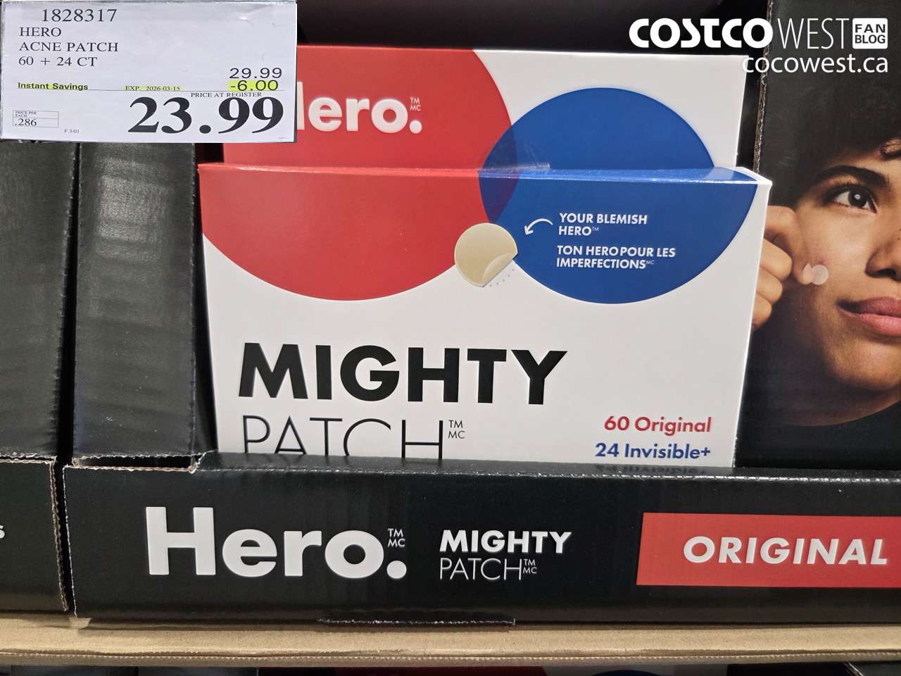 1828317 HERO ACNE PATCH 60 + 24 CT ($6.00 INSTANT SAVINGS EXPIRES ON 2026-03-15) $23.99