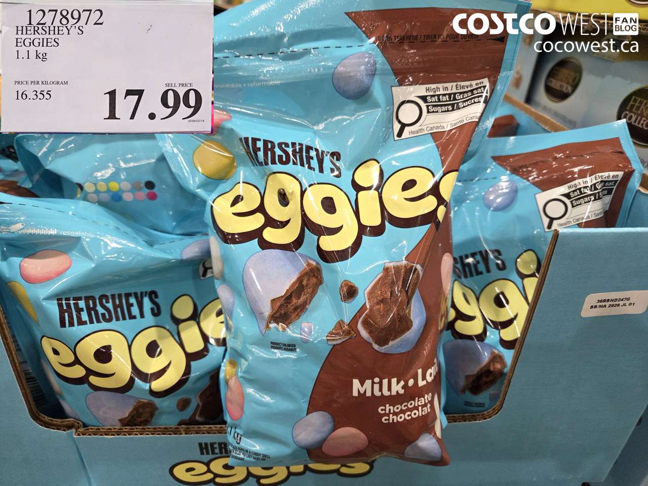 1278972 HERSHEY'S EGGIES 1.1KG $17.99