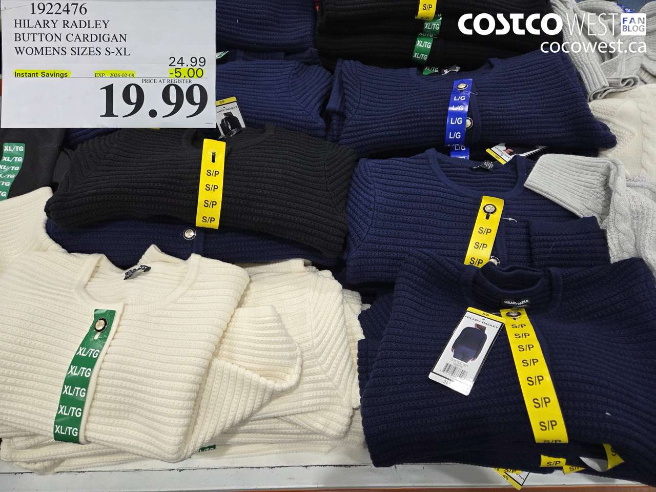 1922476 HILARY RADLEY BUTTON CARDIGAN WOMENS SIZES S-XL ($5.00 INSTANT SAVINGS EXPIRES ON 2026-02-08) $19.99