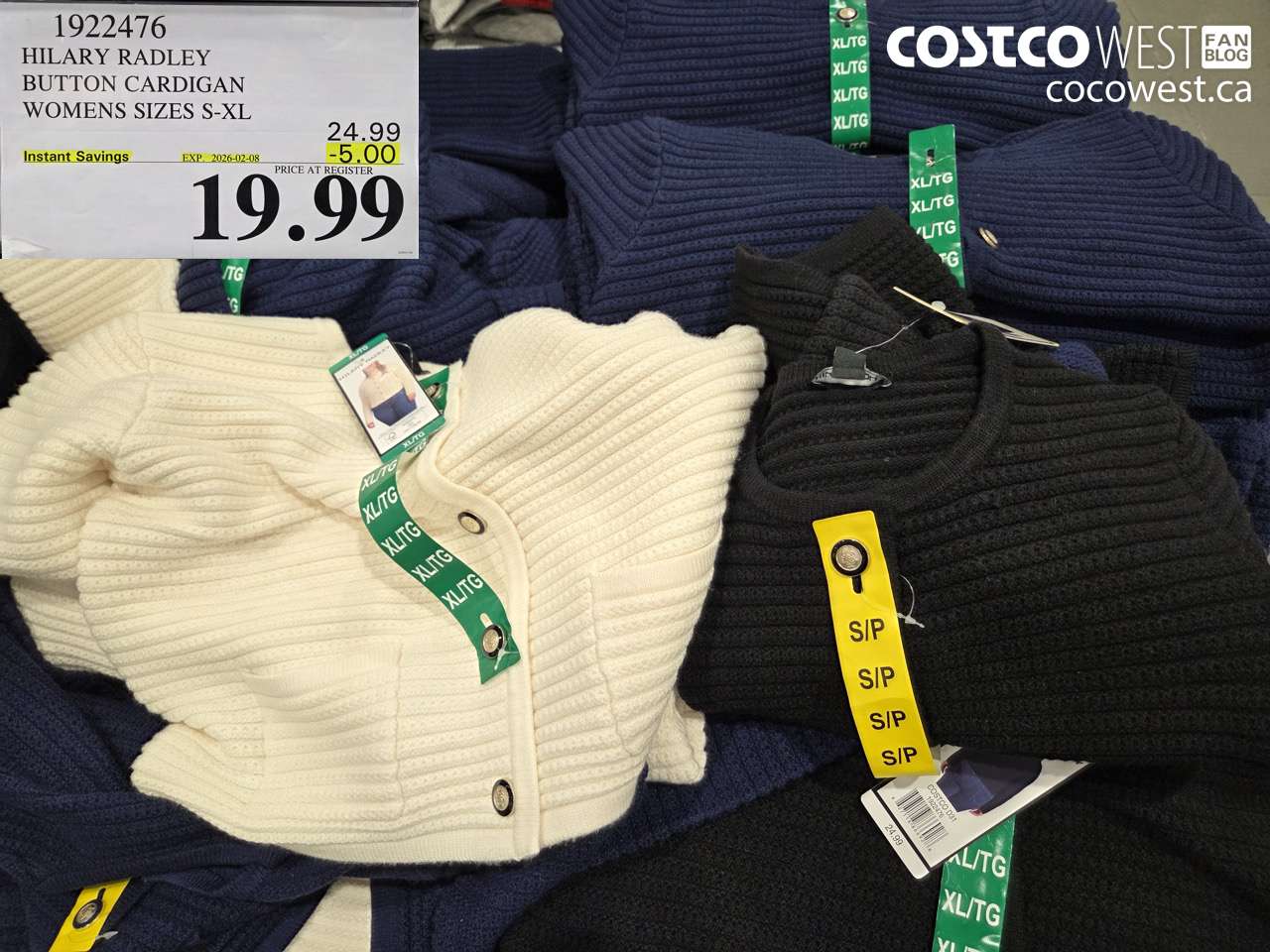 1922476 HILARY RADLEY BUTTON CARDIGAN WOMENS SIZES S-XL ($5.00 INSTANT SAVINGS EXPIRES ON 2026-02-08) $19.99