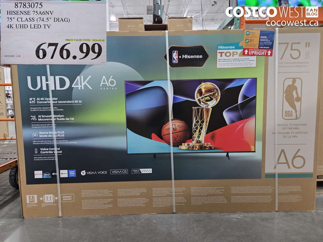 8783075 HISENSE 75A6NV 75