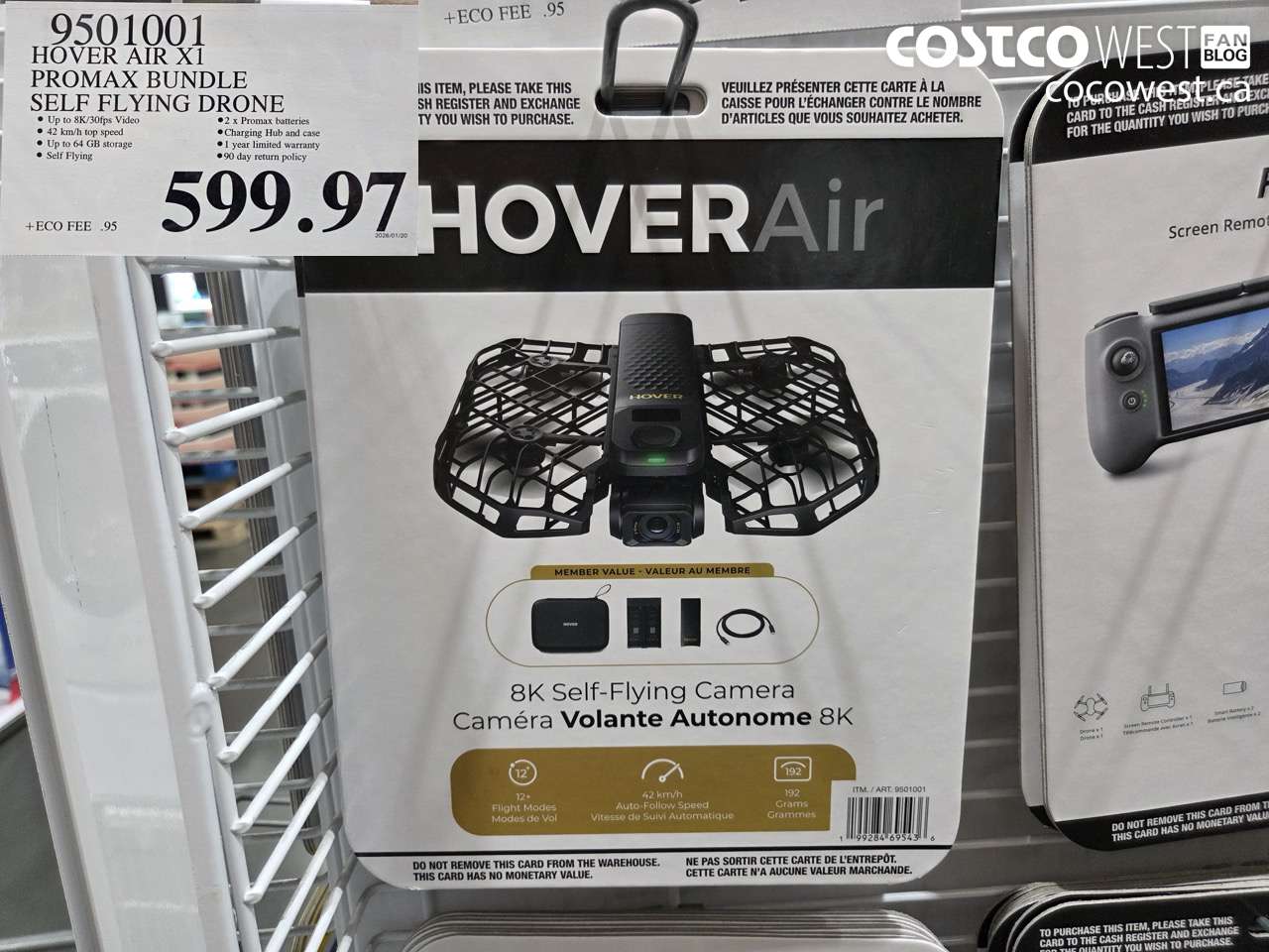 9501001 HOVERAIR X1 PROMAX 8K FLYING ACTION CAM DRONE BUNDLE $599.97