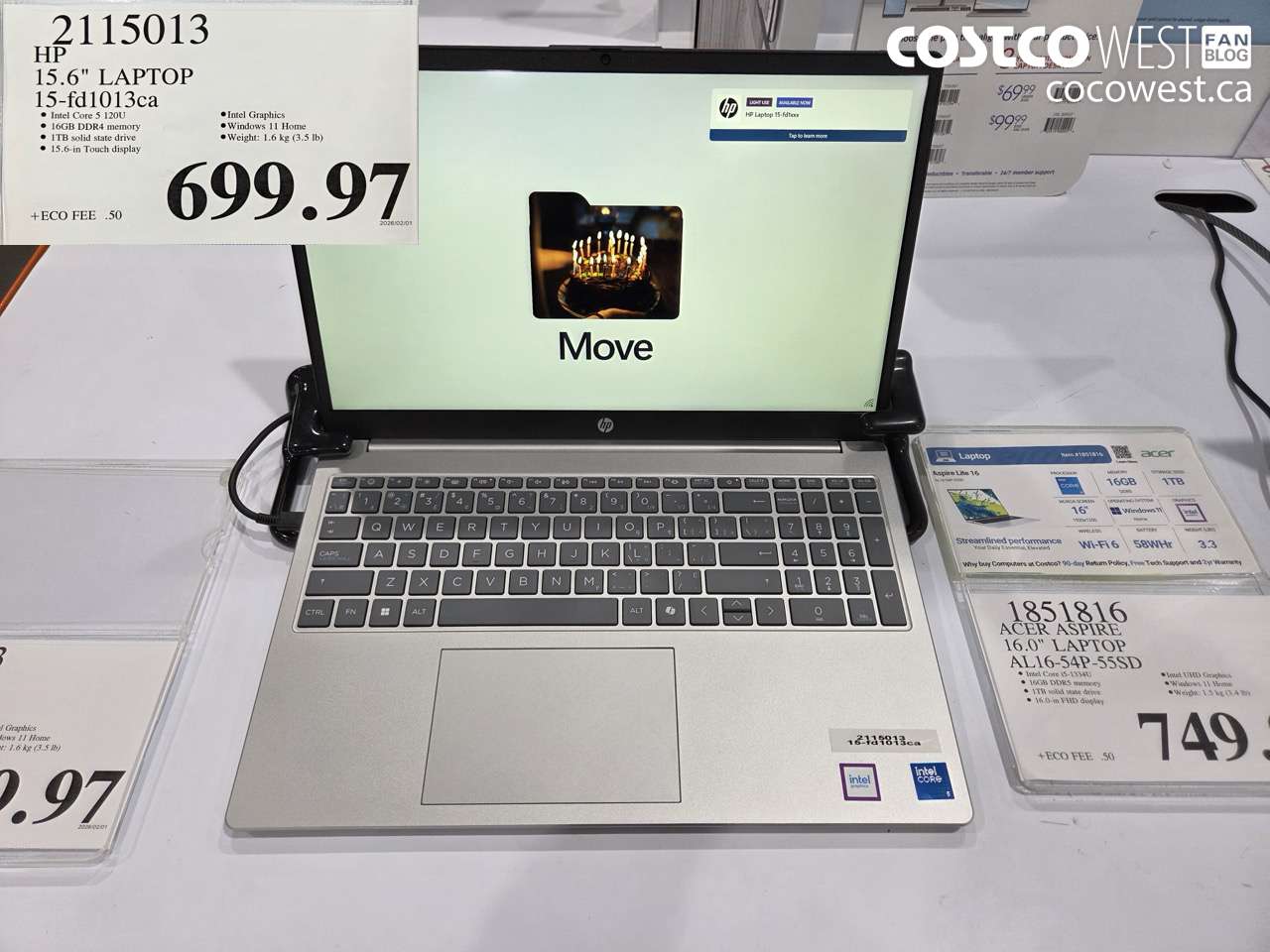 2115013 HP 15.6 LAPTOP 15-fd1013ca $699.97