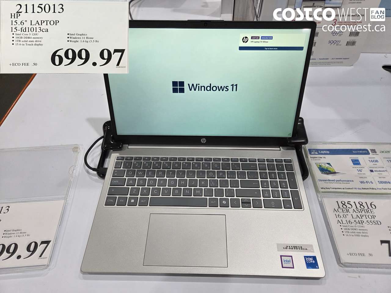 2115013 HP 15.6 LAPTOP 15-fd1013ca $699.97