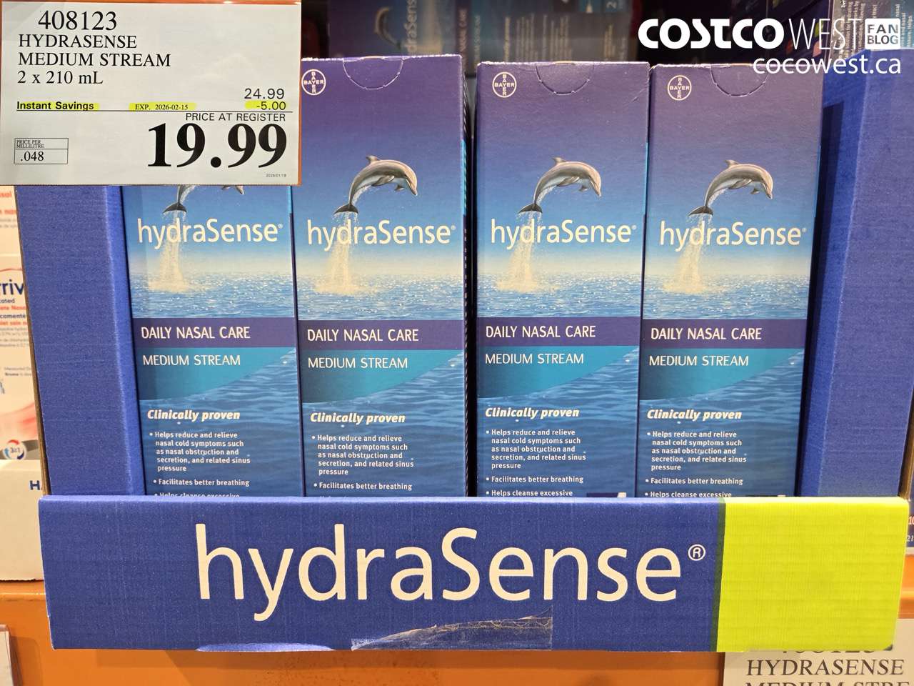 408123 HYDRASENSE MEDIUM STREAM 2 x 210 mL ($5.00 INSTANT SAVINGS EXPIRES ON 2026-02-15) $19.99
