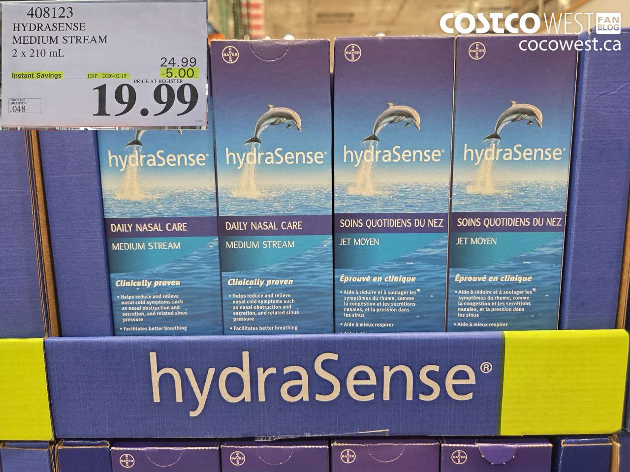 408123 HYDRASENSE MEDIUM STREAM 2 x 210 mL ($5.00 INSTANT SAVINGS EXPIRES ON 2026-02-15) $19.99