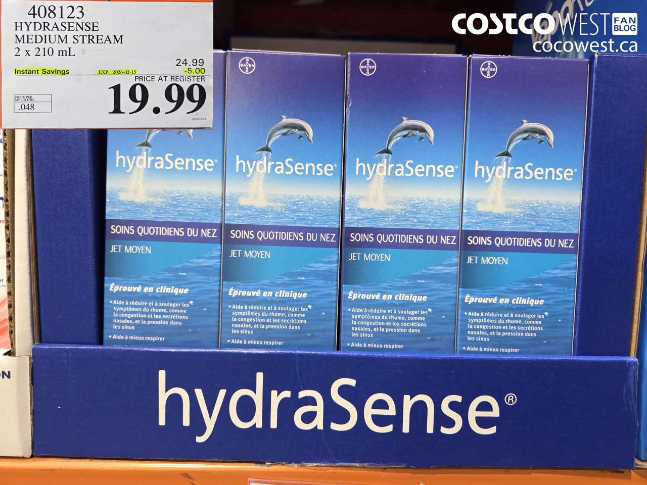 408123 HYDRASENSE MEDIUM STREAM 2 x 210 ml ($5.00 INSTANT SAVINGS EXPIRES ON 2026-02-15) $19.99