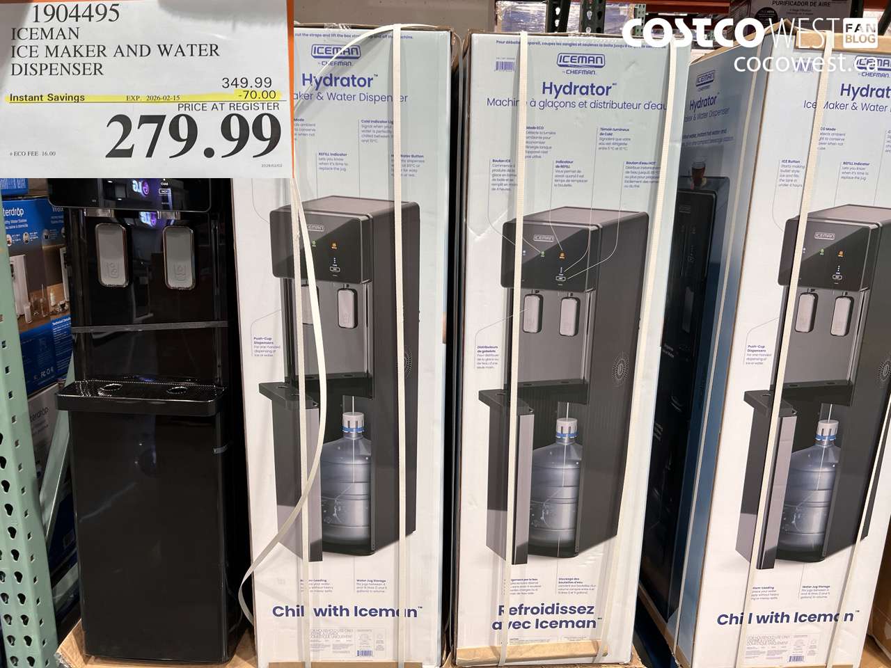 1904495 ICEMAN ICE MAKER AND WATER DISPENSER ($70.00 INSTANT SAVINGS EXPIRES ON 2026-02-15) $279.99