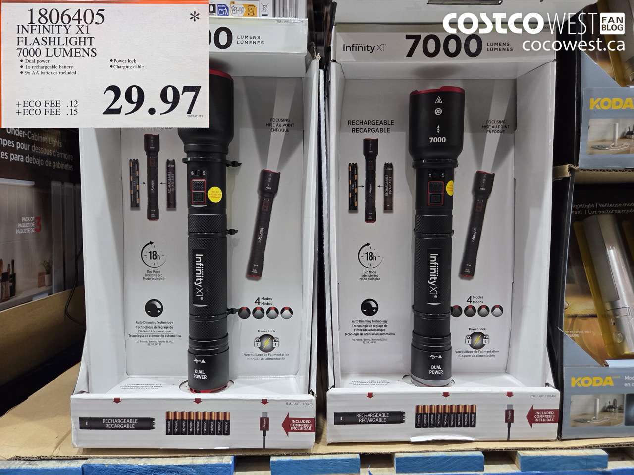 1806405 INFINITY X1 7,000L FLASHLIGHT HYBRID POWER $29.97