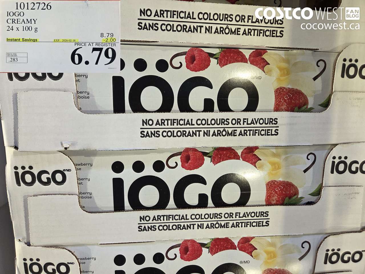 1012726 IOGO CREAMY ($2.00 INSTANT SAVINGS EXPIRES ON 2026-02-18) $6.79