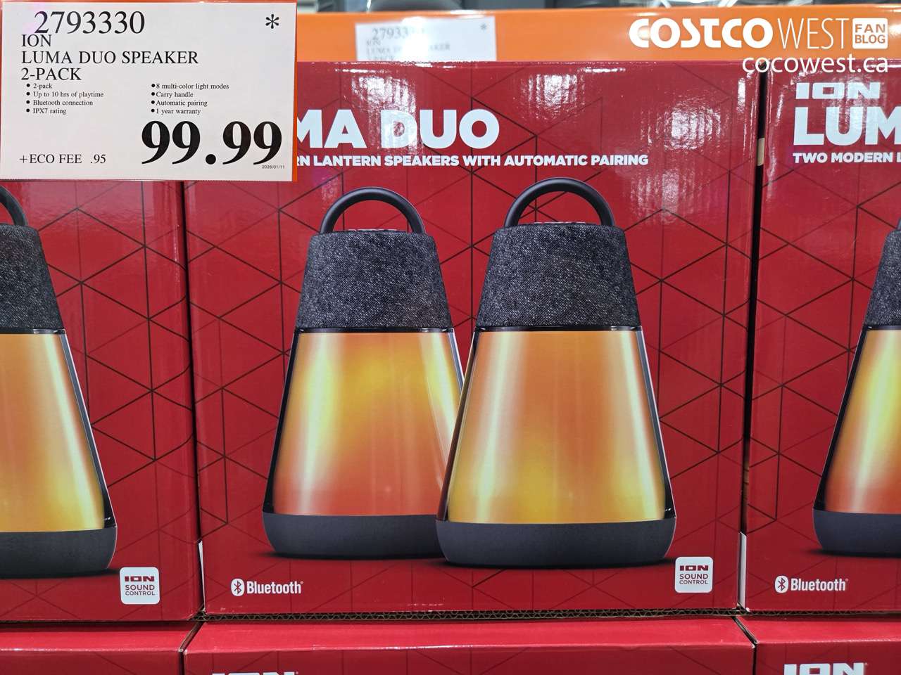 2793330 ION LUMA DUO SPEAKER 2-PACK $99.99
