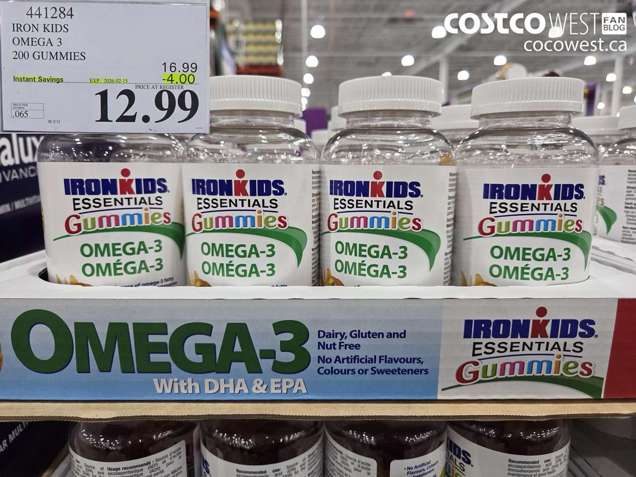 441284 IRON KIDS OMEGA 3 200 GUMMIES ($4.00 INSTANT SAVINGS EXPIRES ON 2026-02-15) $12.99