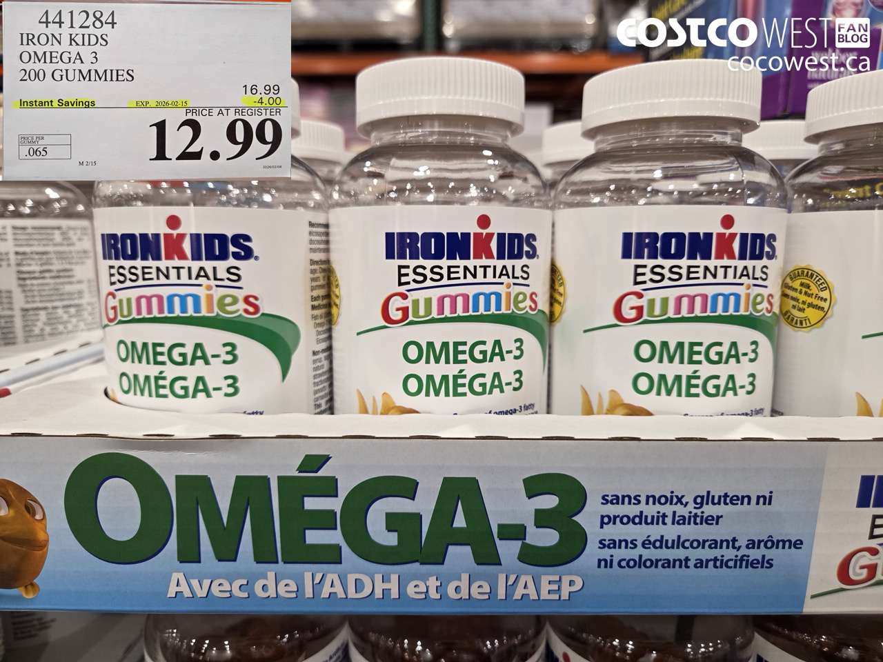 441284 IRON KIDS OMEGA 3 200 GUMMIES ($4.00 INSTANT SAVINGS EXPIRES ON 2026-02-15) $12.99
