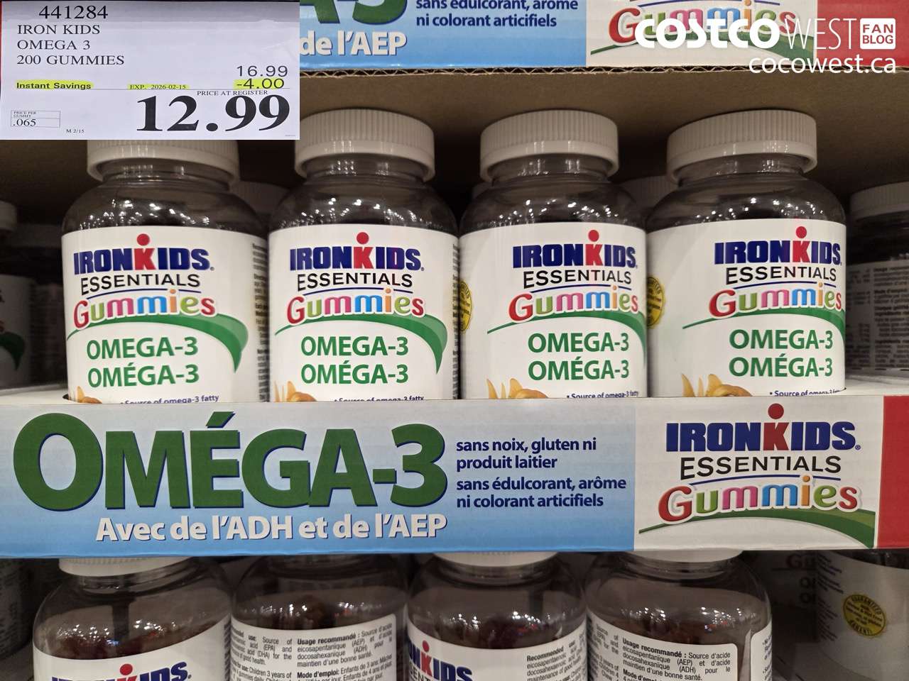 441284 IRON KIDS OMEGA 3 200 GUMMIES ($4.00 INSTANT SAVINGS EXPIRES ON 2026-02-15) $12.99