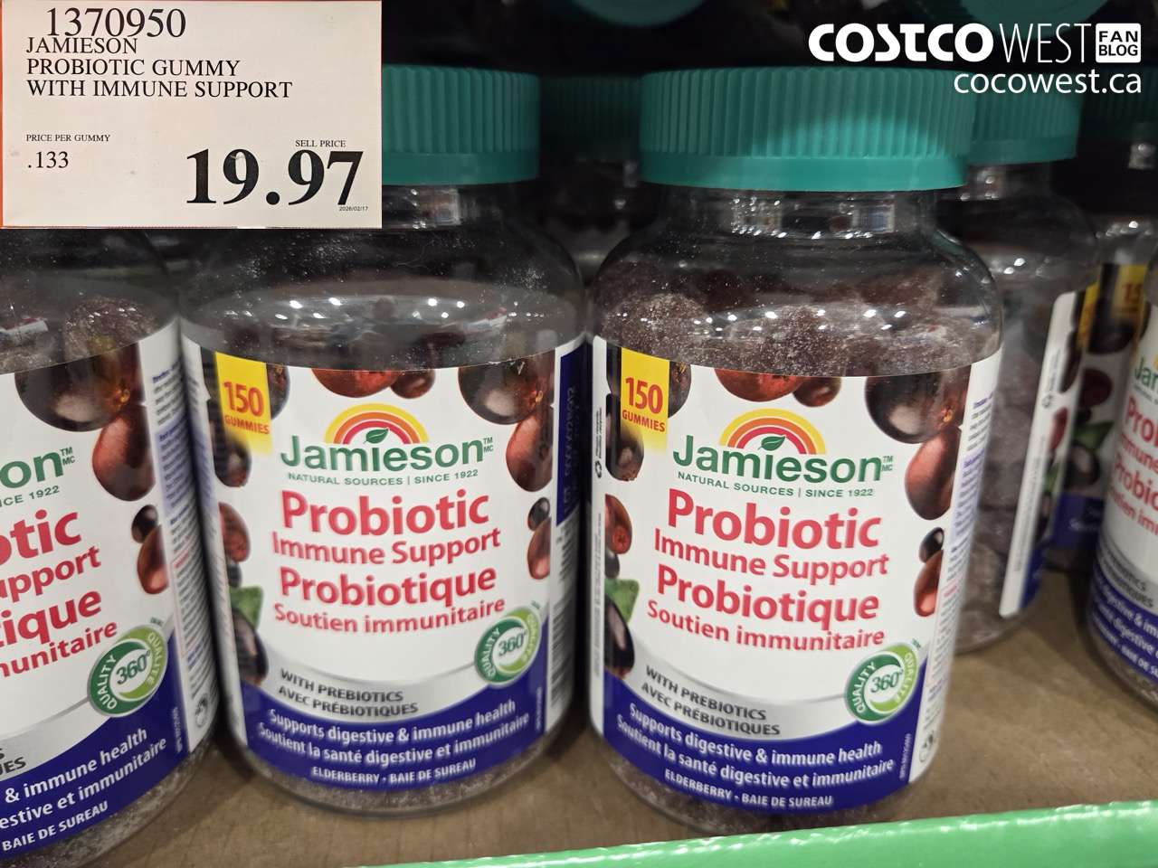 1370950 JAMIESON PROBIOTIC GUMMY WITH IMMUNE SUPPORT $19.97